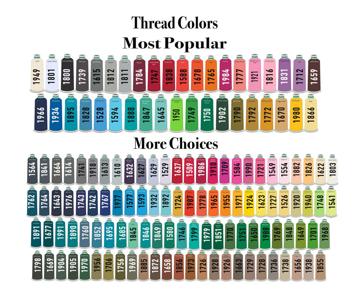 Our range of premium embroidery thread colours
