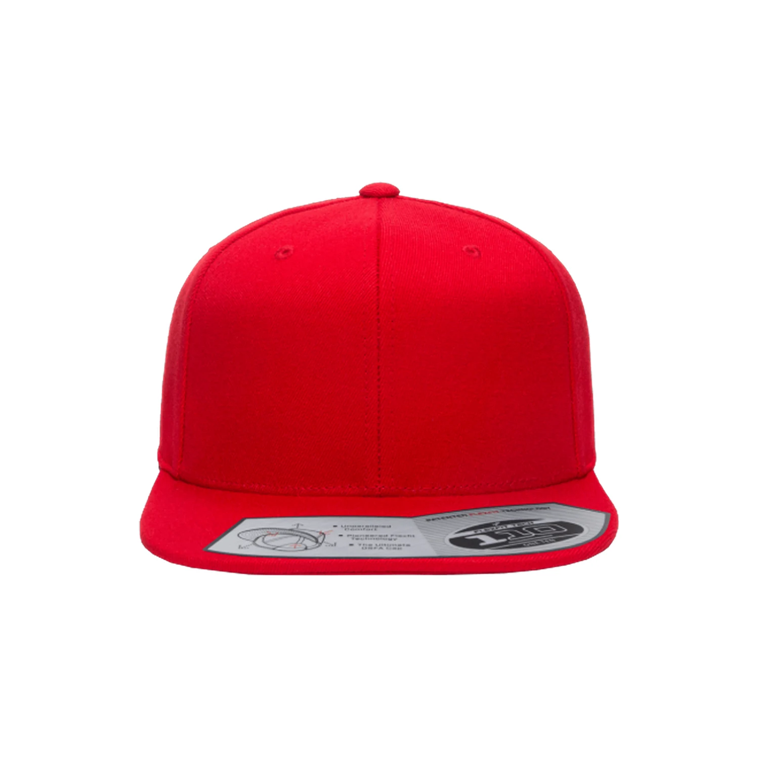 Flexfit Wool Blend Flat Bill Snapback Cap 110F - Red