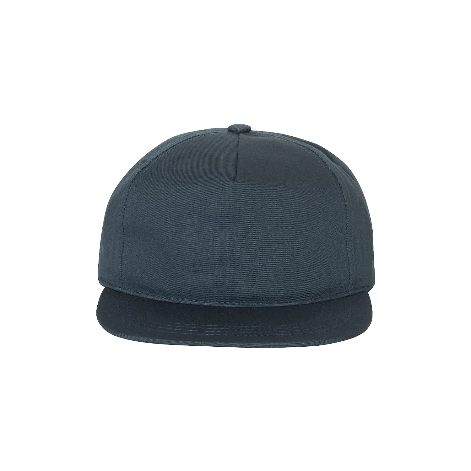 Lightly-Structured Five-Panel Snapback Cap 6502 - Navy