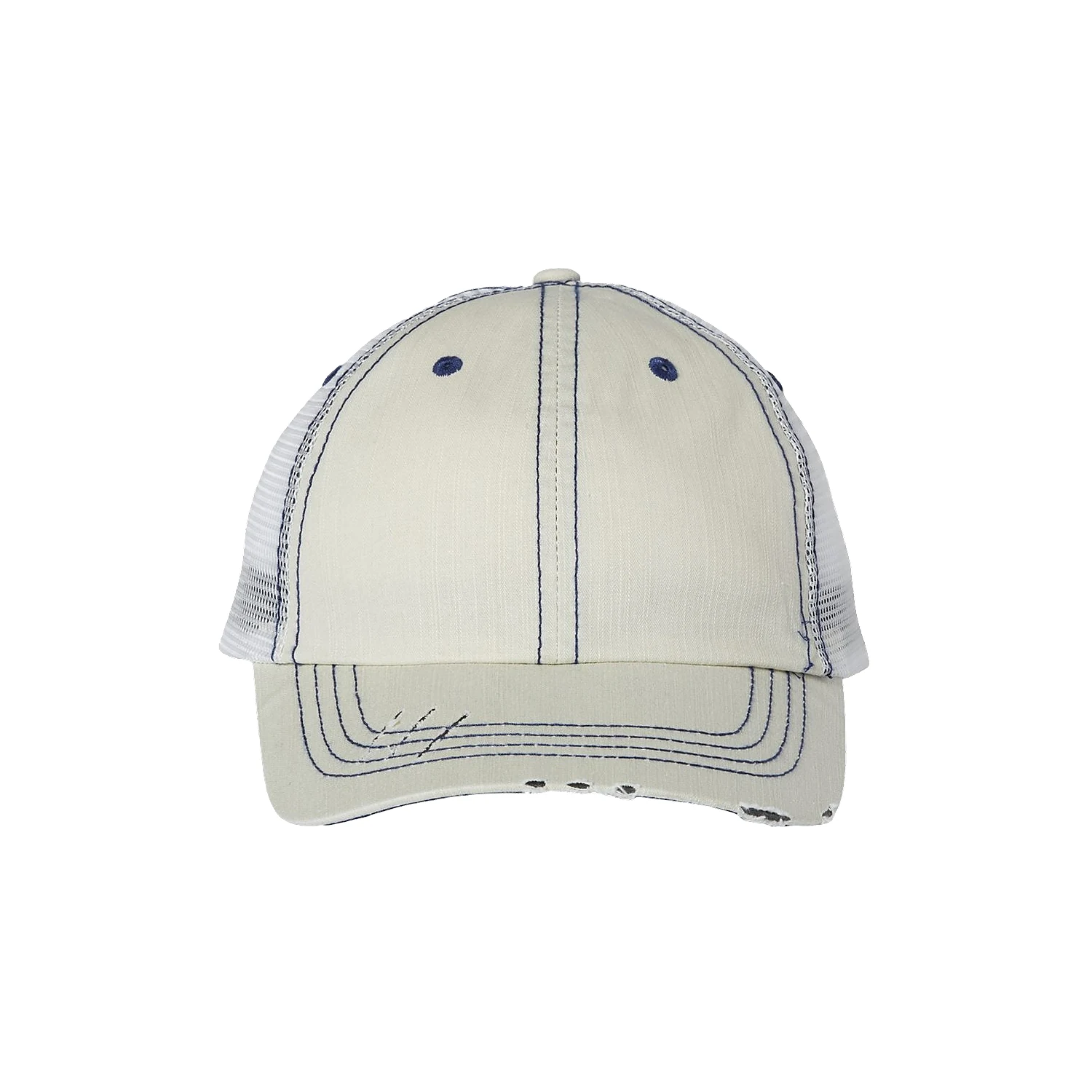 Mega Cap 6990 Herringbone Trucker Cap, Mesh Back Hat - Putty