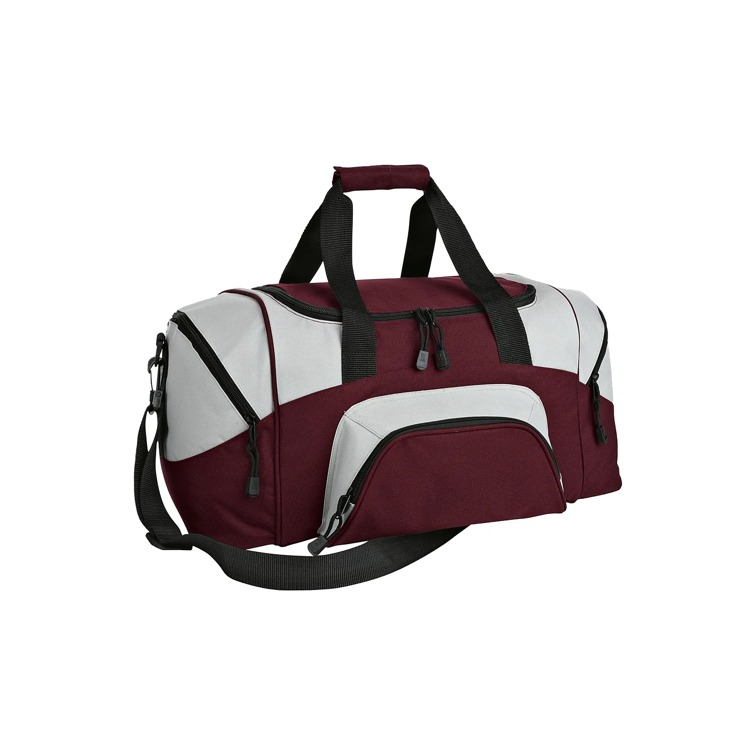 Port Authority Small Colorblock Sport Duffel - Maroon Grey
