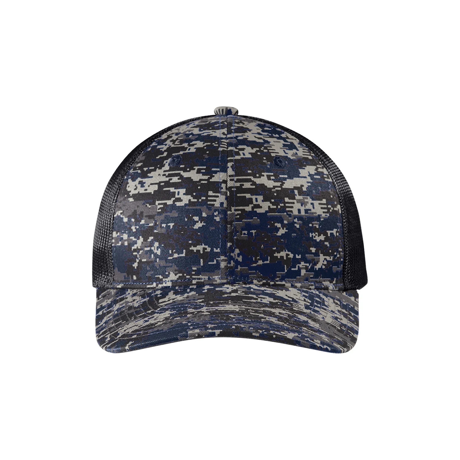 Port Authority Digi Camo Snapback Trucker Cap C114 - - Rich Navy D./Grey -