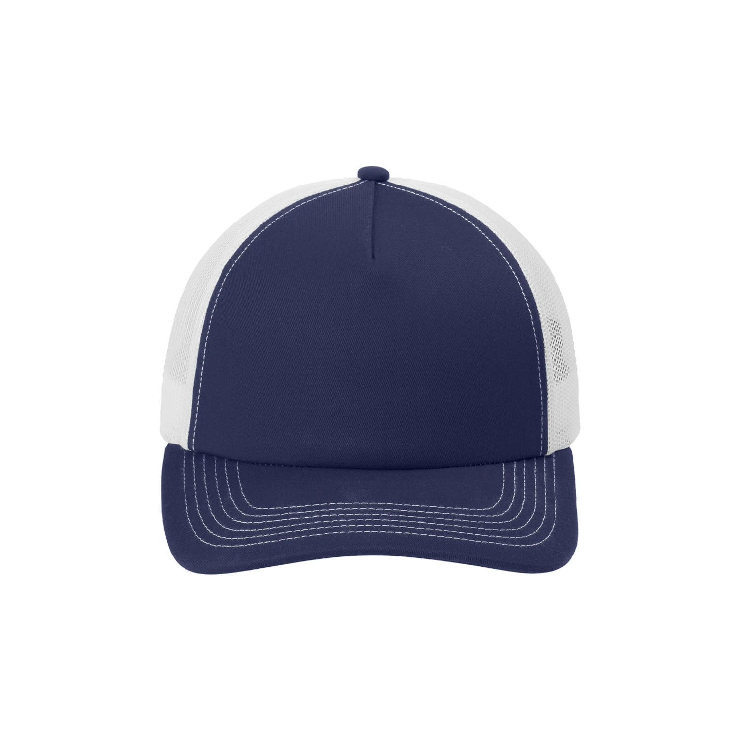 Port Authority Low-Profile Snapback 5-Panel Trucker Cap C405LP - True Navy/ White