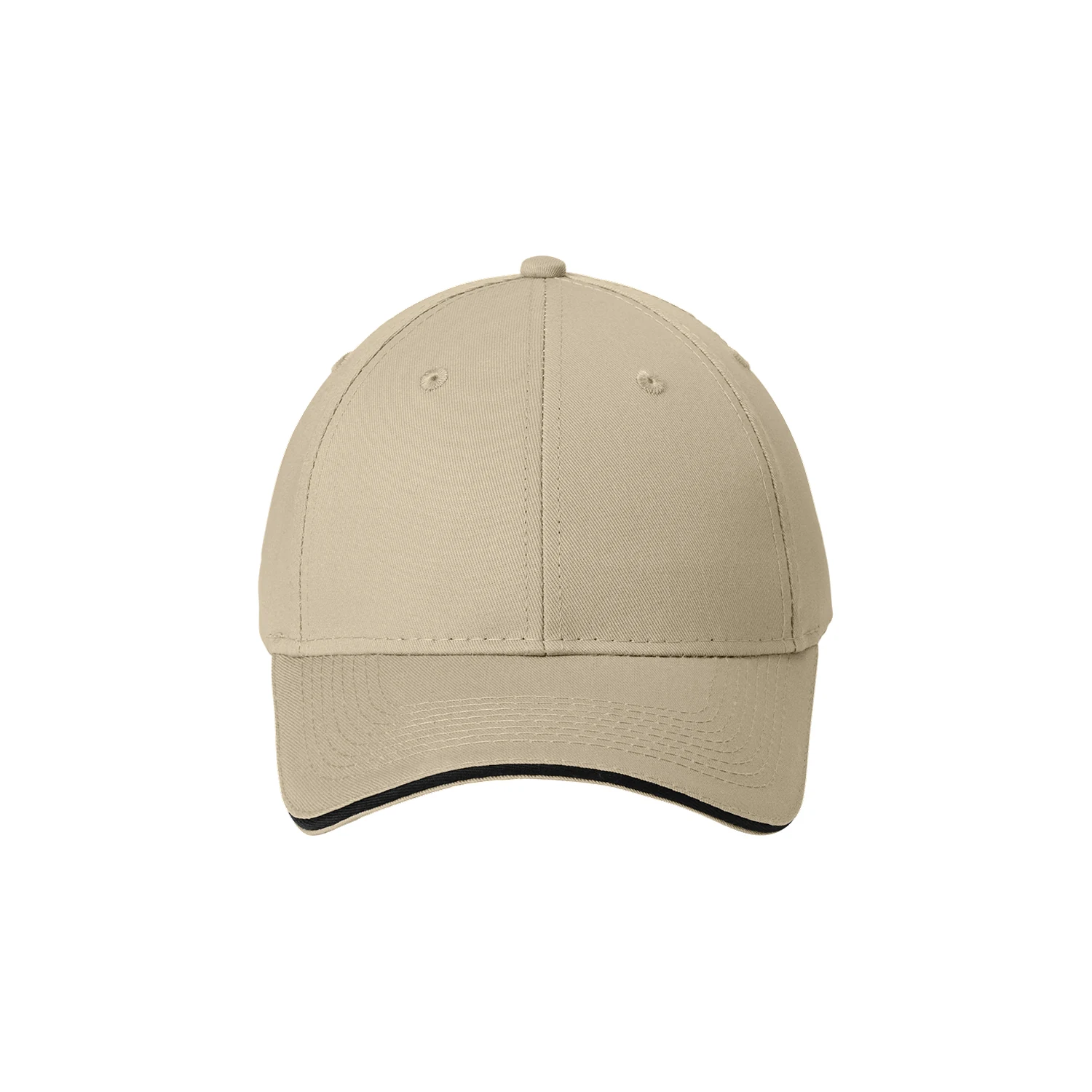 Port Authority Cotton Twill Sandwich Bill Cap CP85 - Stone/ Black