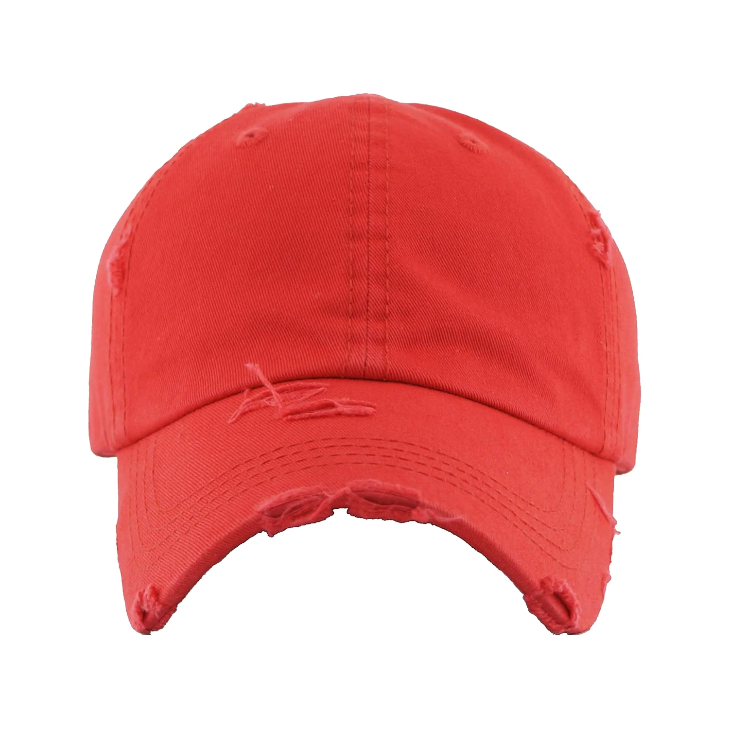 Ponytail washed cotton cap - Red