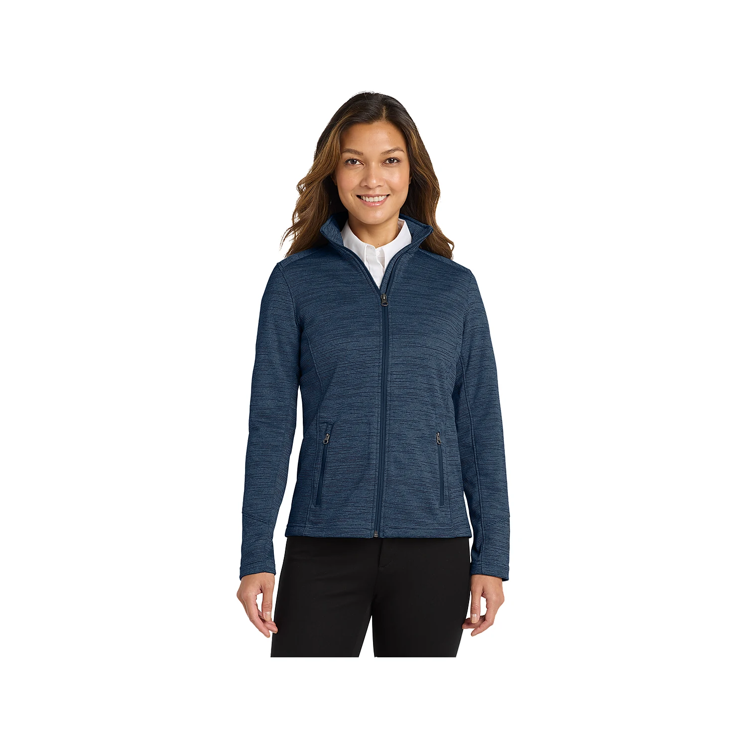 Port Authority Women's Digi Stripe Fleece Jacket L231 - Navy
