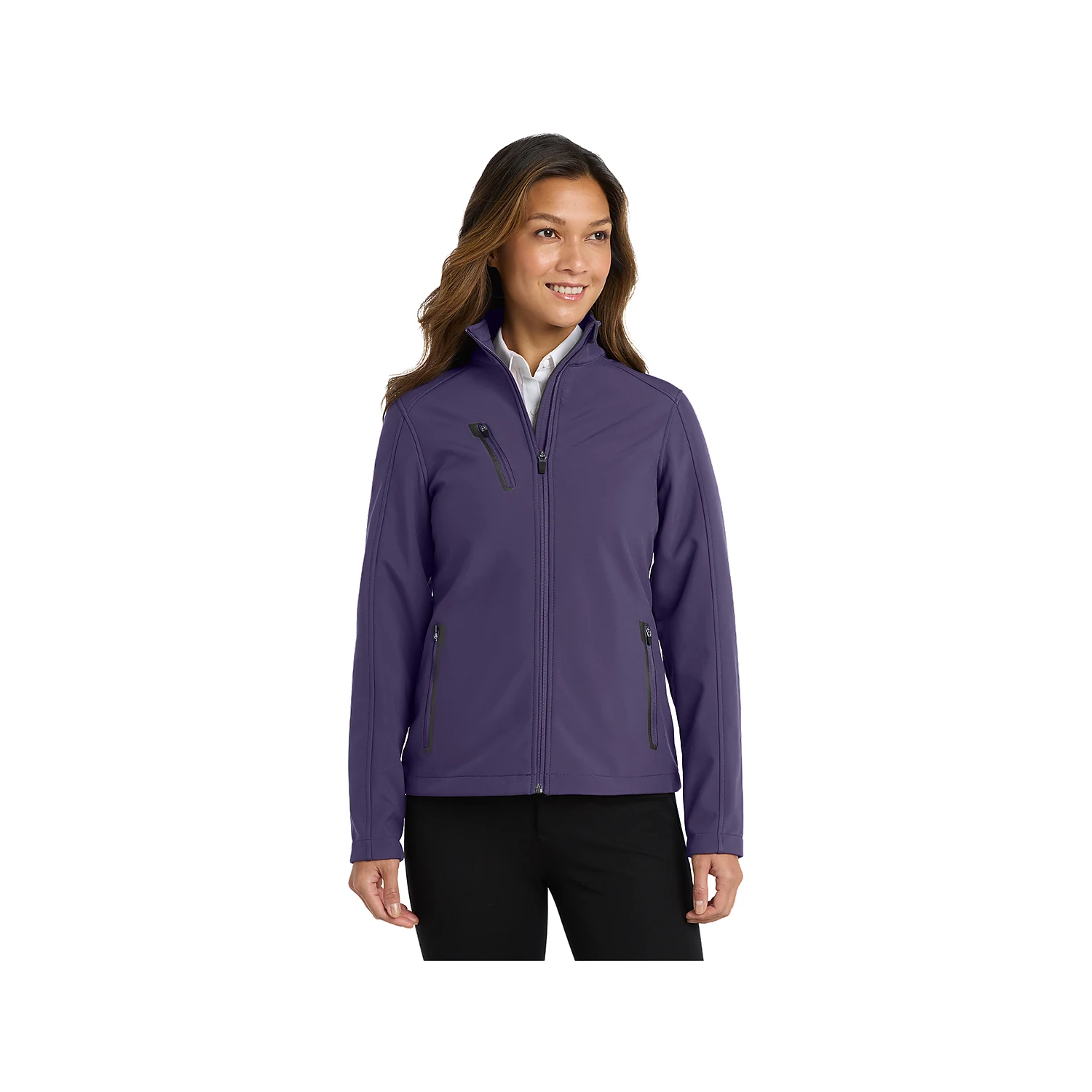 Port Authority Ladies Welded Soft Shell Jacket - Posh Purple