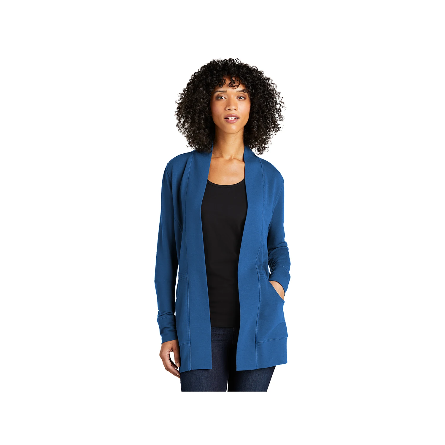 Port Authority Women's Microterry Cardigan LK825 - Aegean Blue