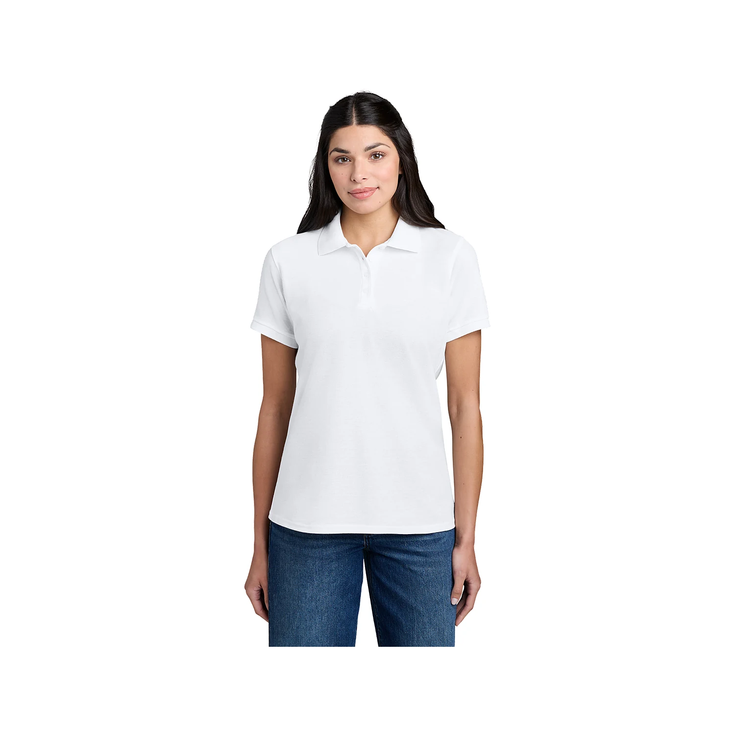 Port & Co Women's Core Blend Pique Polo LKP155 - White