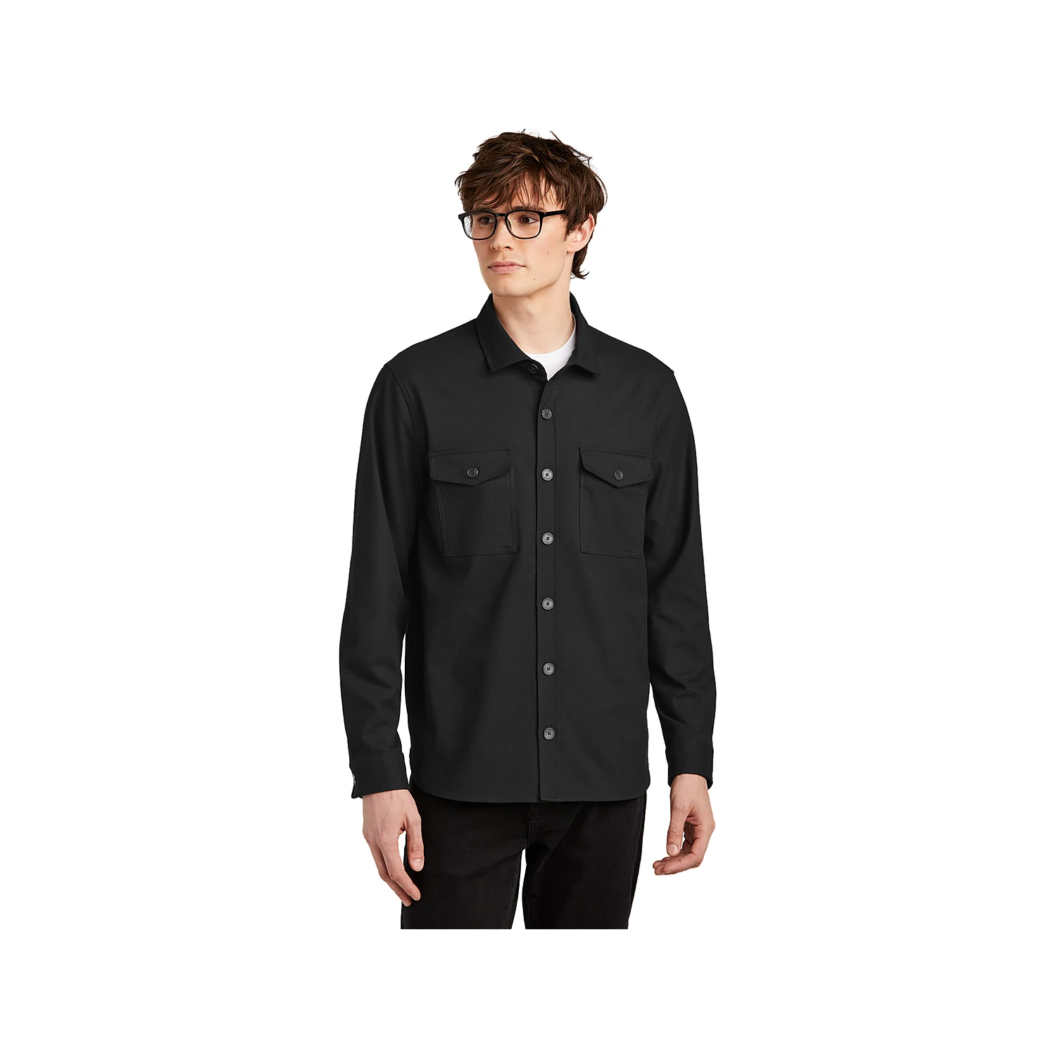 Mercer+Mettle Long Sleeve Twill Overshirt MM2020 - Deep Black
