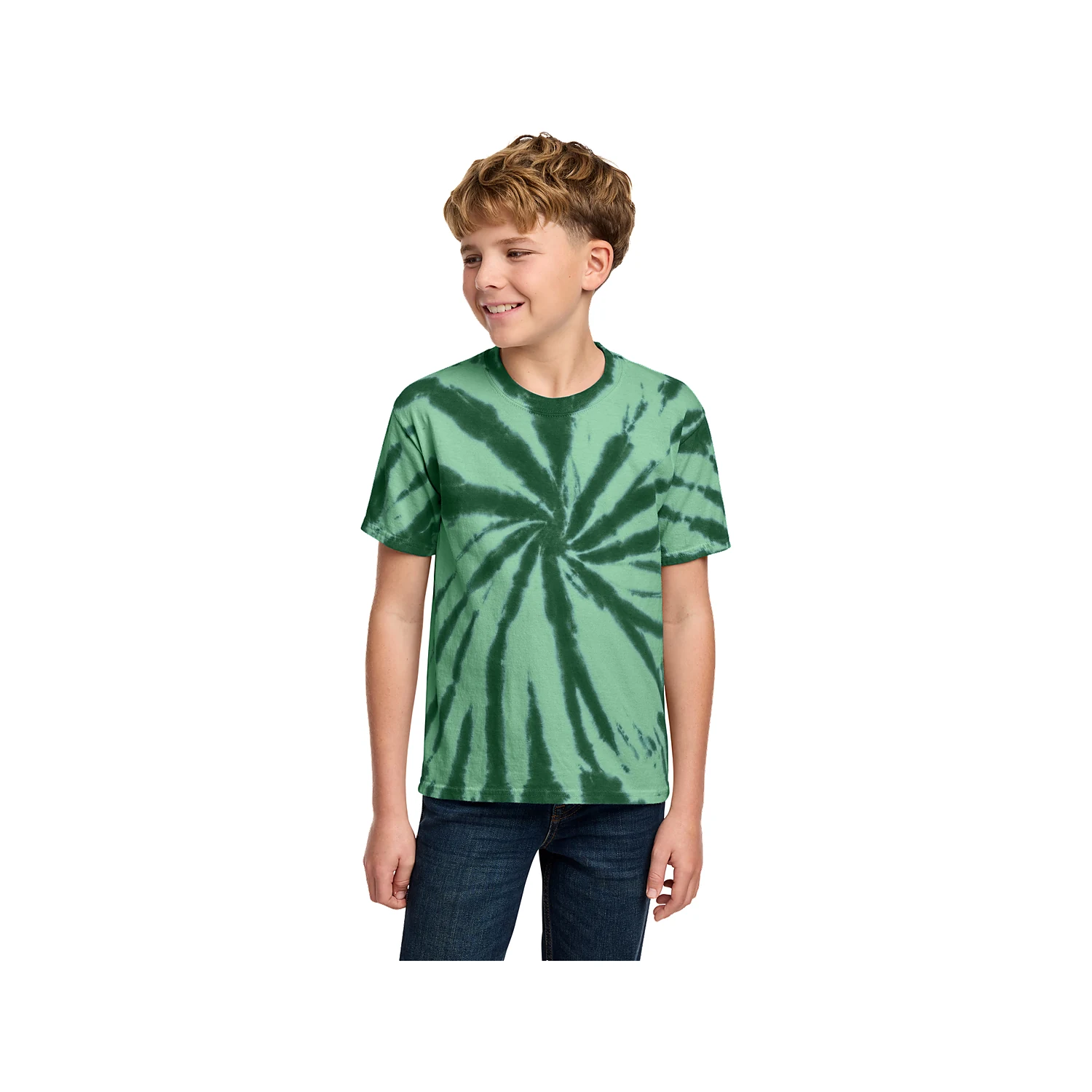Port & Company Youth Essential Tie-Dye Tee - Forest Green