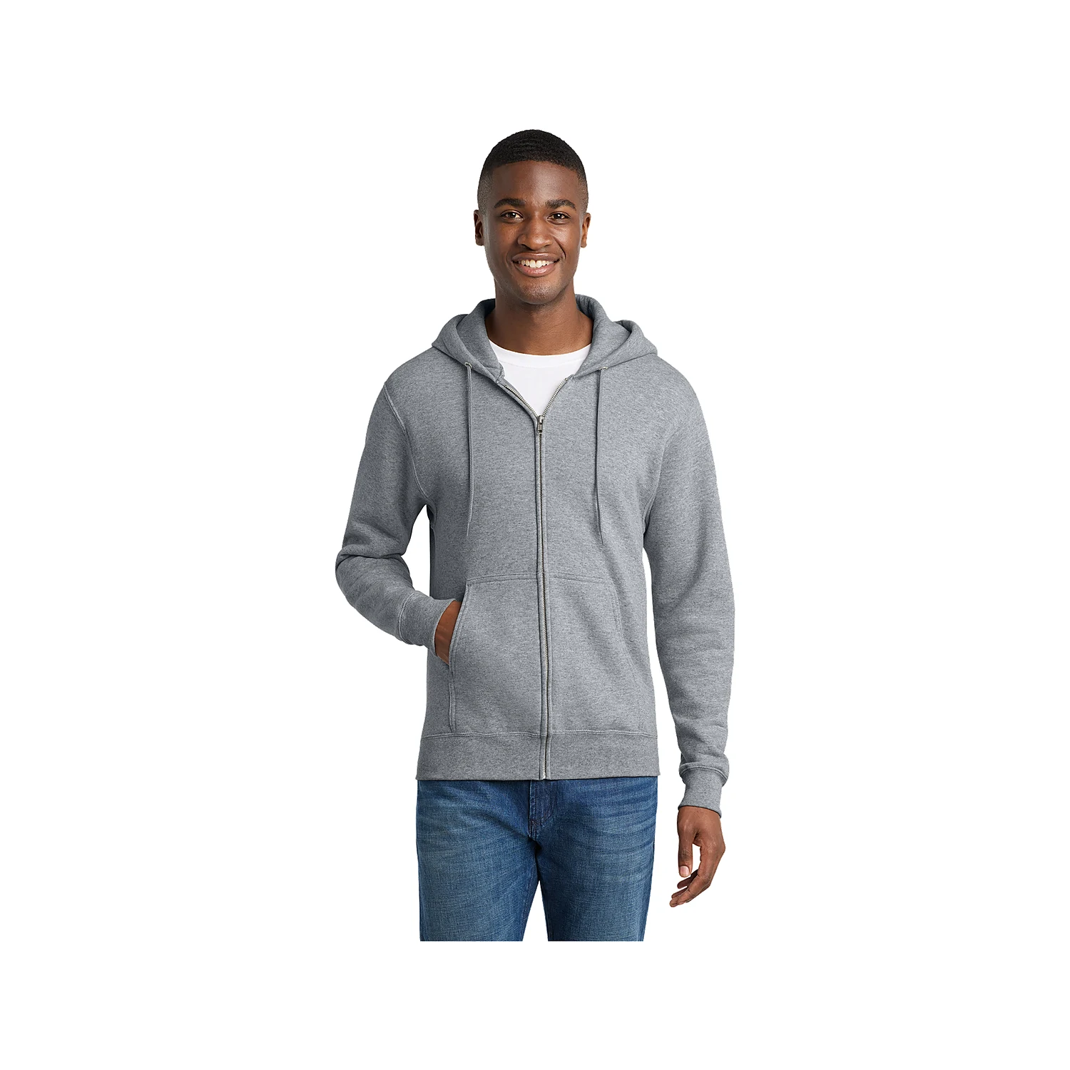 Port & Company Classic Full-Zip Hooded Sweatshirt - Athletic Heather