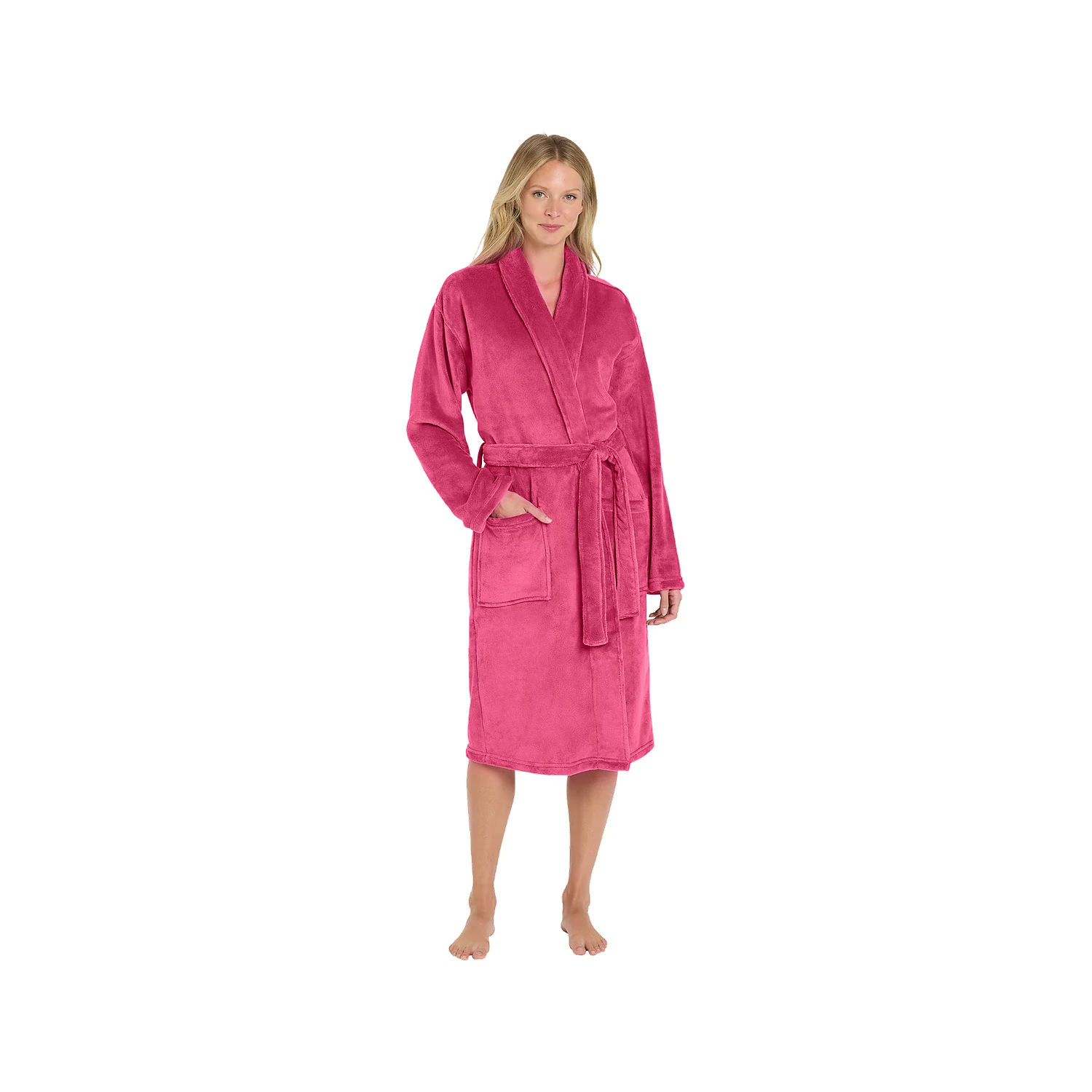 Port Authority Plush Microfleece Shawl Collar Robe - Pink Raspberry