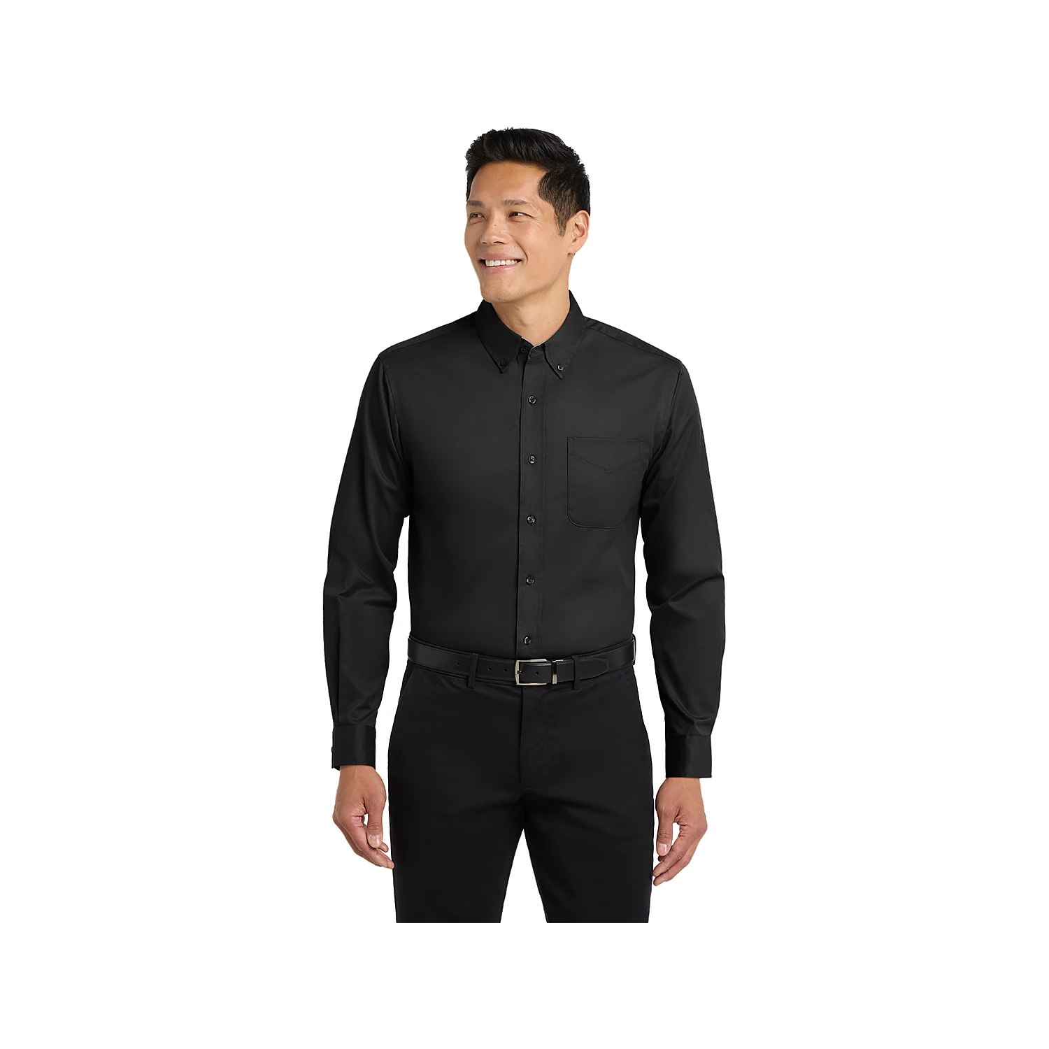 Port Authority Long Sleeve Easy Care Shirt - Black Light Stone