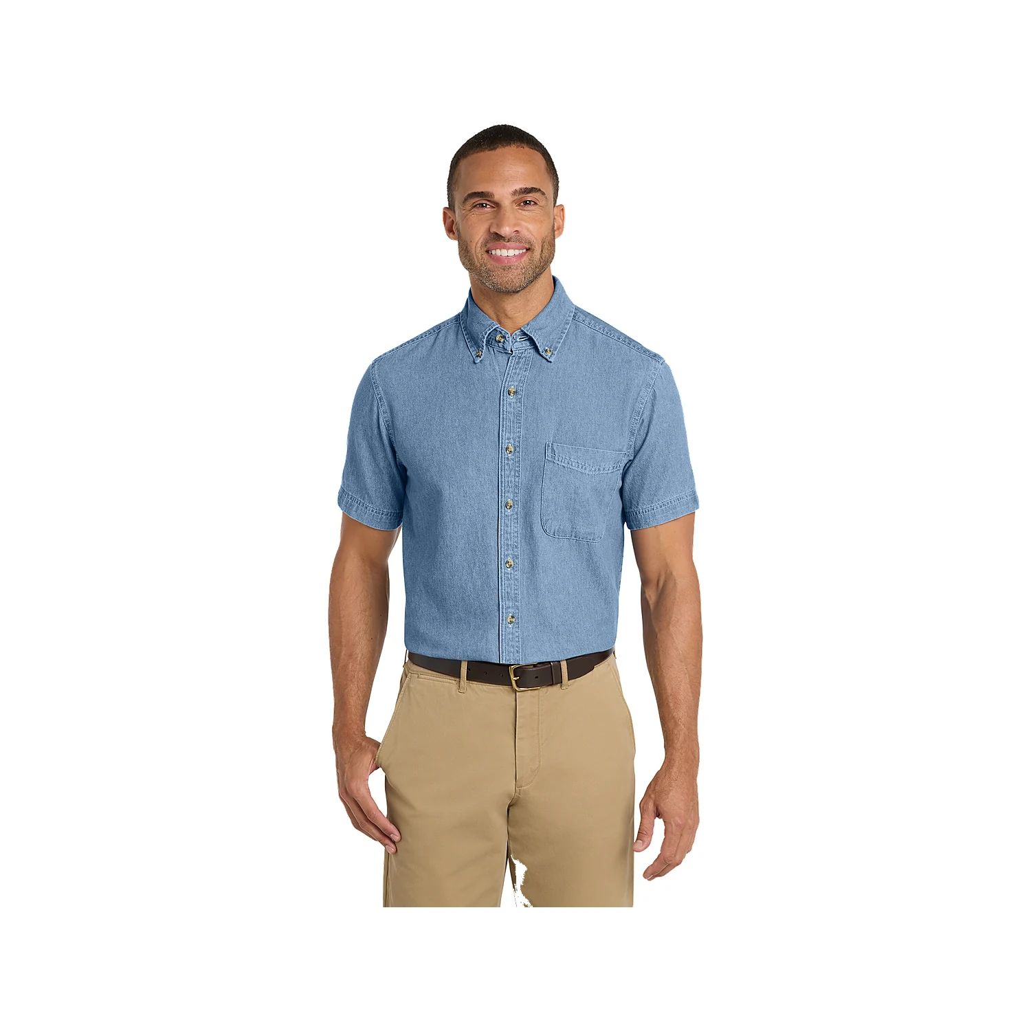 Port & Company Short Sleeve Value Denim Shirt - Faded Blue