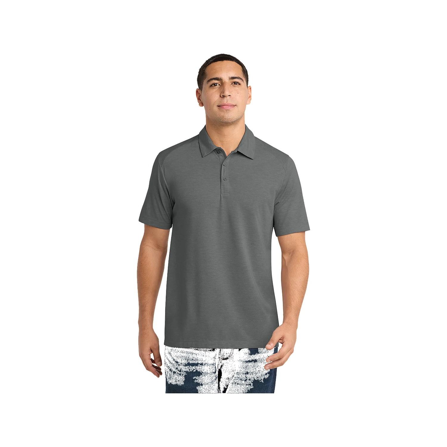 Sport-Tek PosiCharge Tri-Blend Wicking Polo - Dark Grey Heather