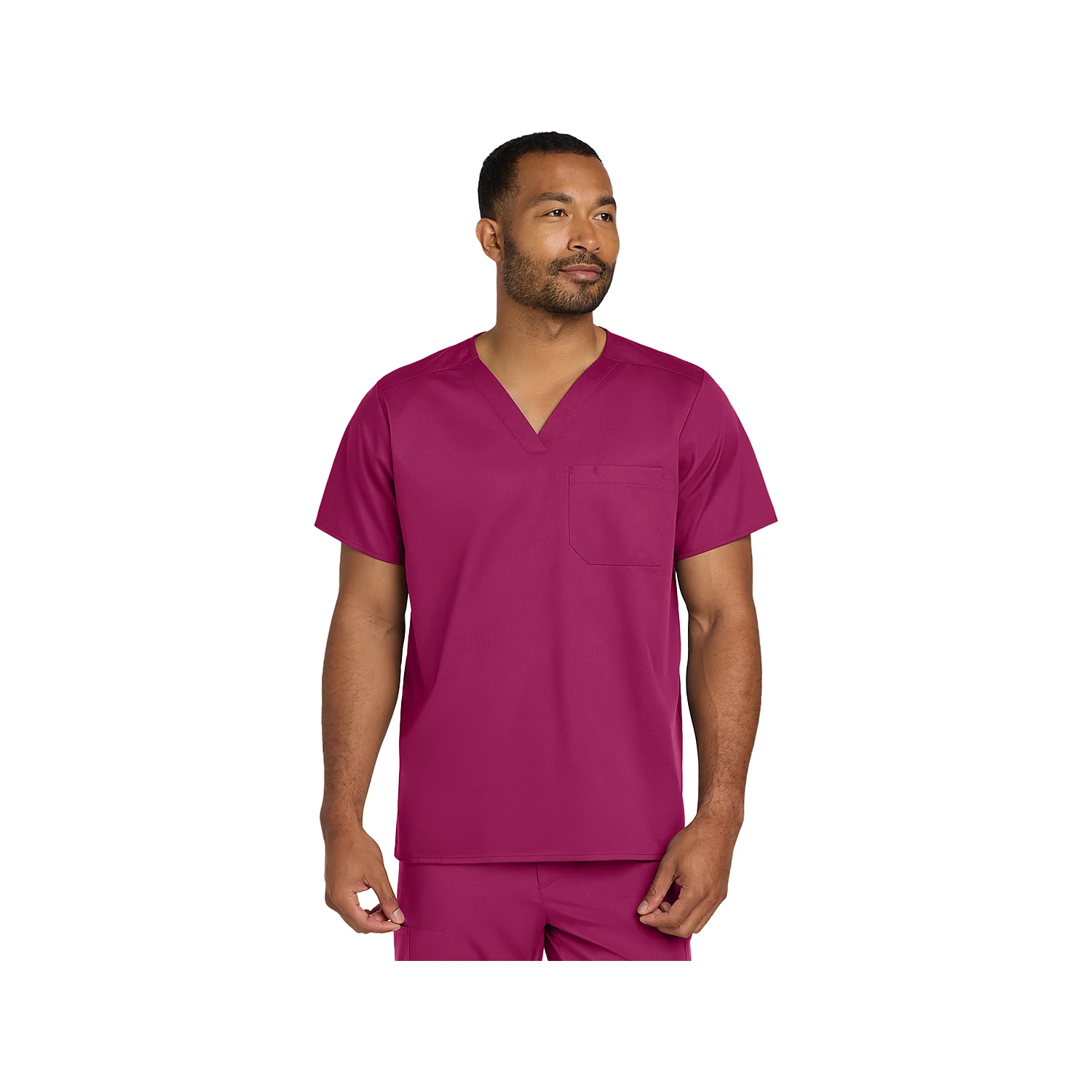 WonderWink Unisex WorkFlex Chest Pocket V-Neck Top WW3160 - Wine