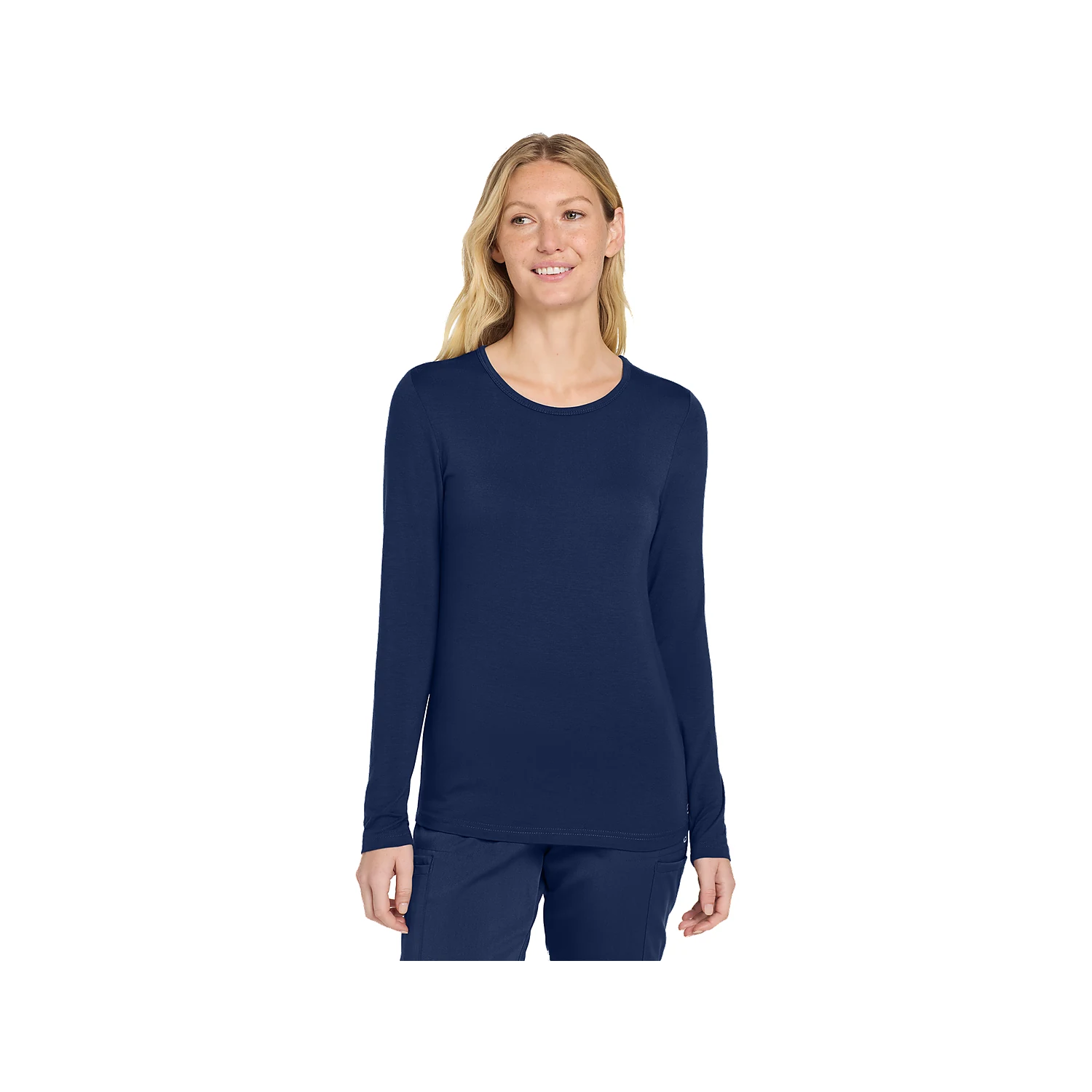 WonderWink Women's Long Sleeve Layer Tee WW4029 - Navy