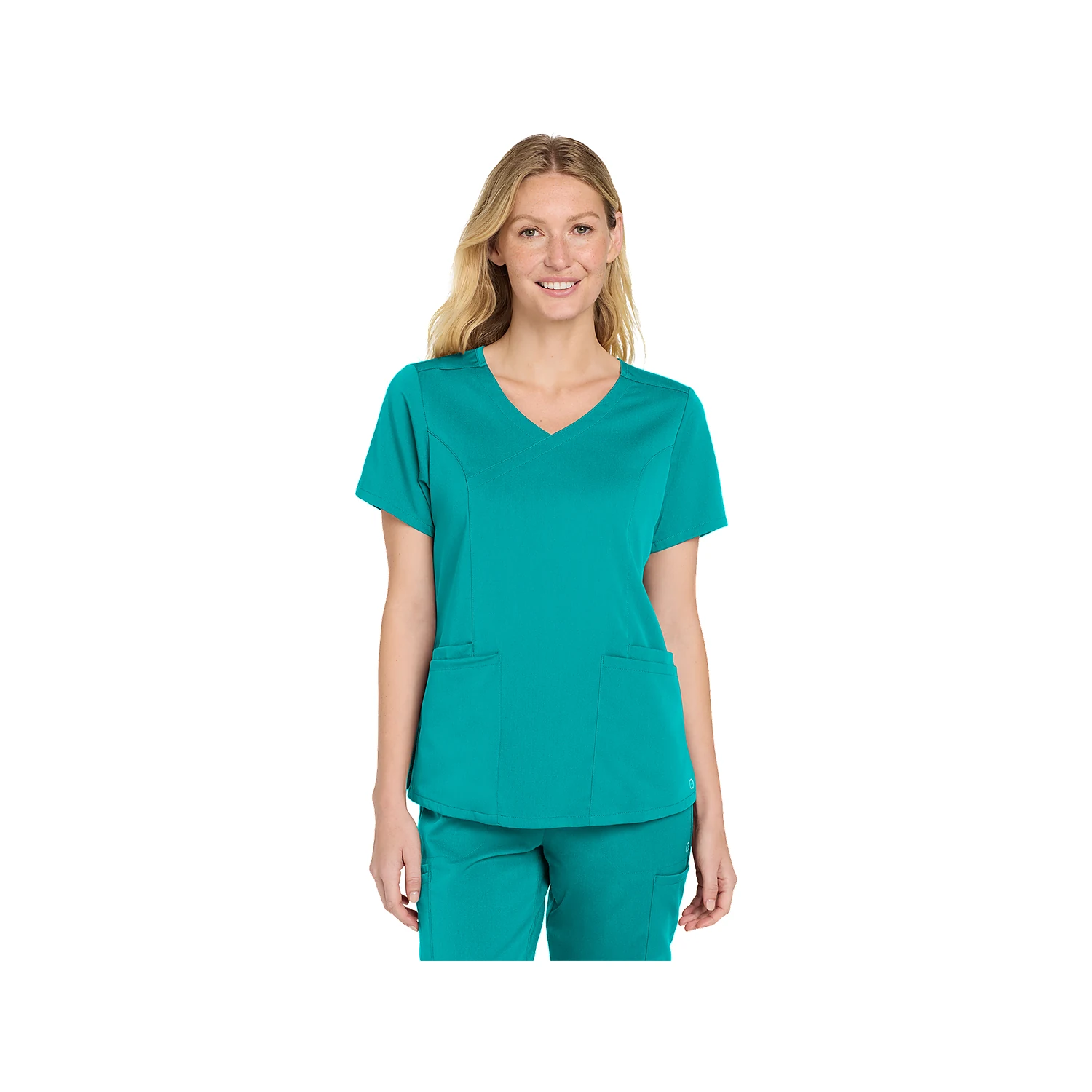 WonderWink Women's Premiere Flex Mock Wrap Top WW4268 - Teal