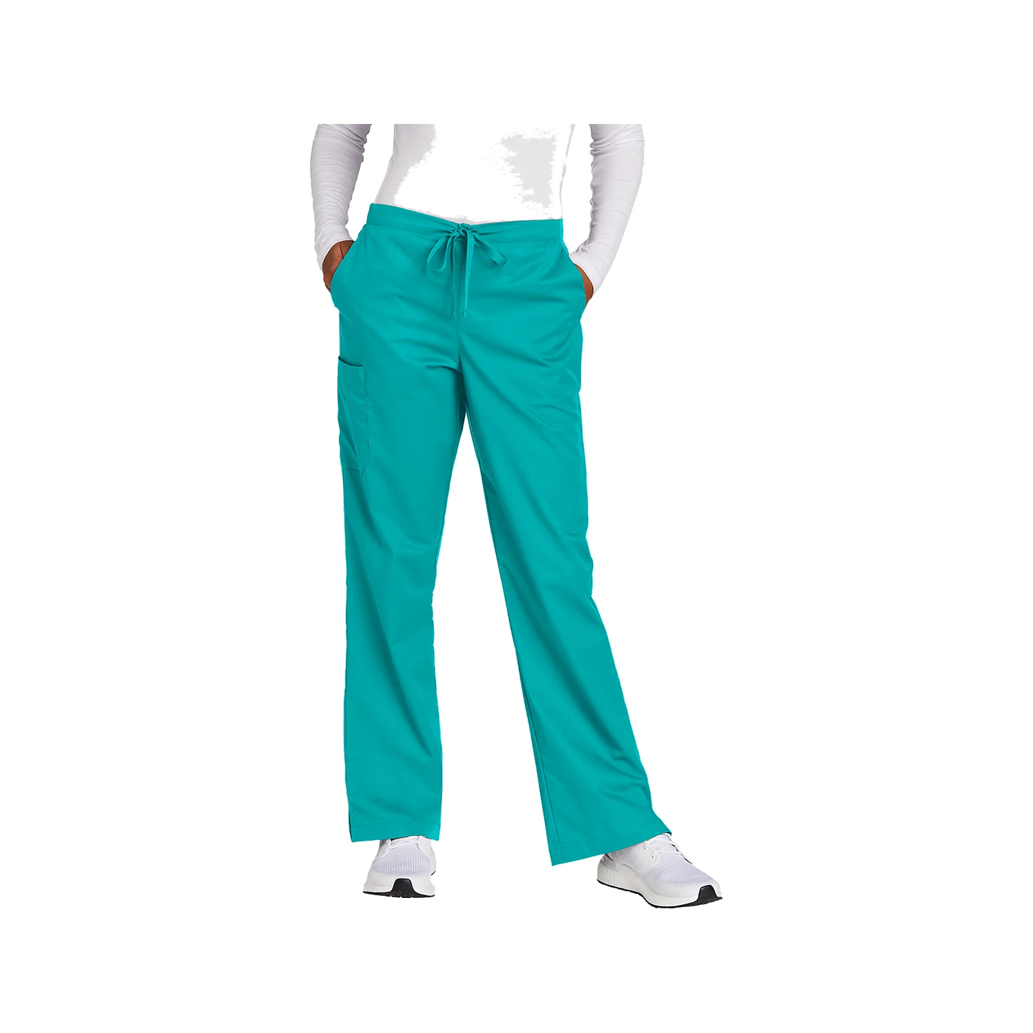 WonderWink Women's Petite WorkFlex Flare Leg Cargo Pant WW4750P - Teal