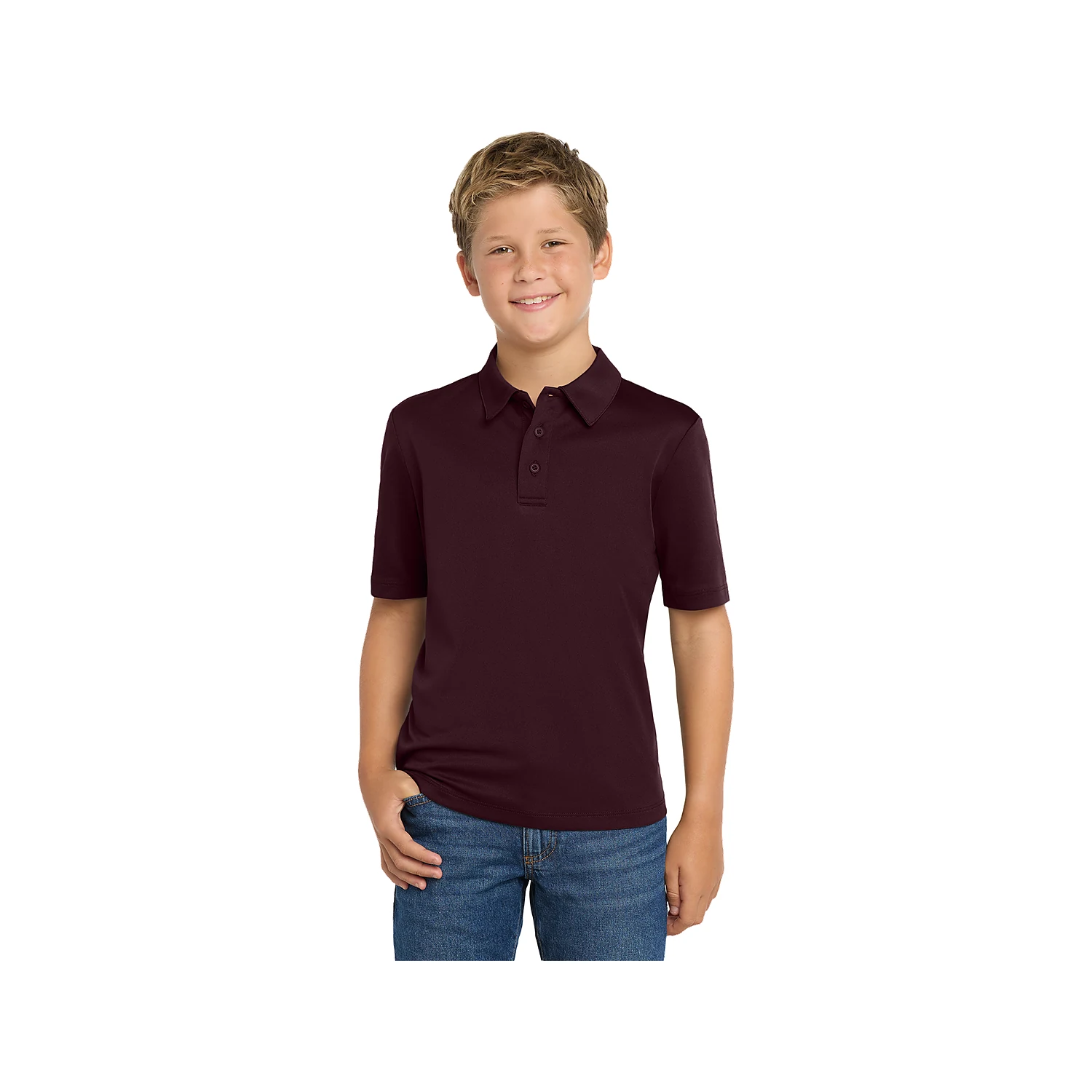 Port Authority Youth Silk Touch Performance Polo Y540 - Maroon